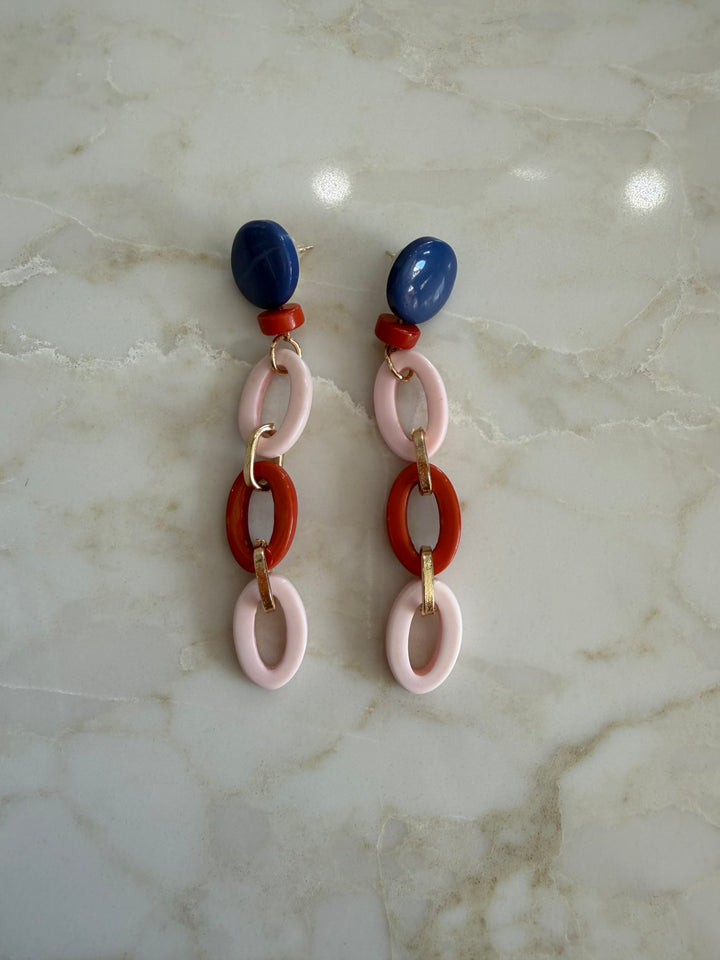 Color Play Link Drop Earrings