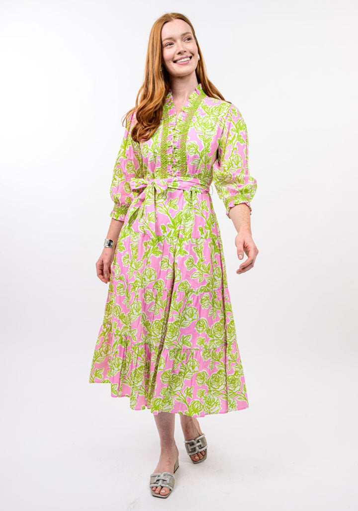 Garden Bloom Tiered Midi Dress