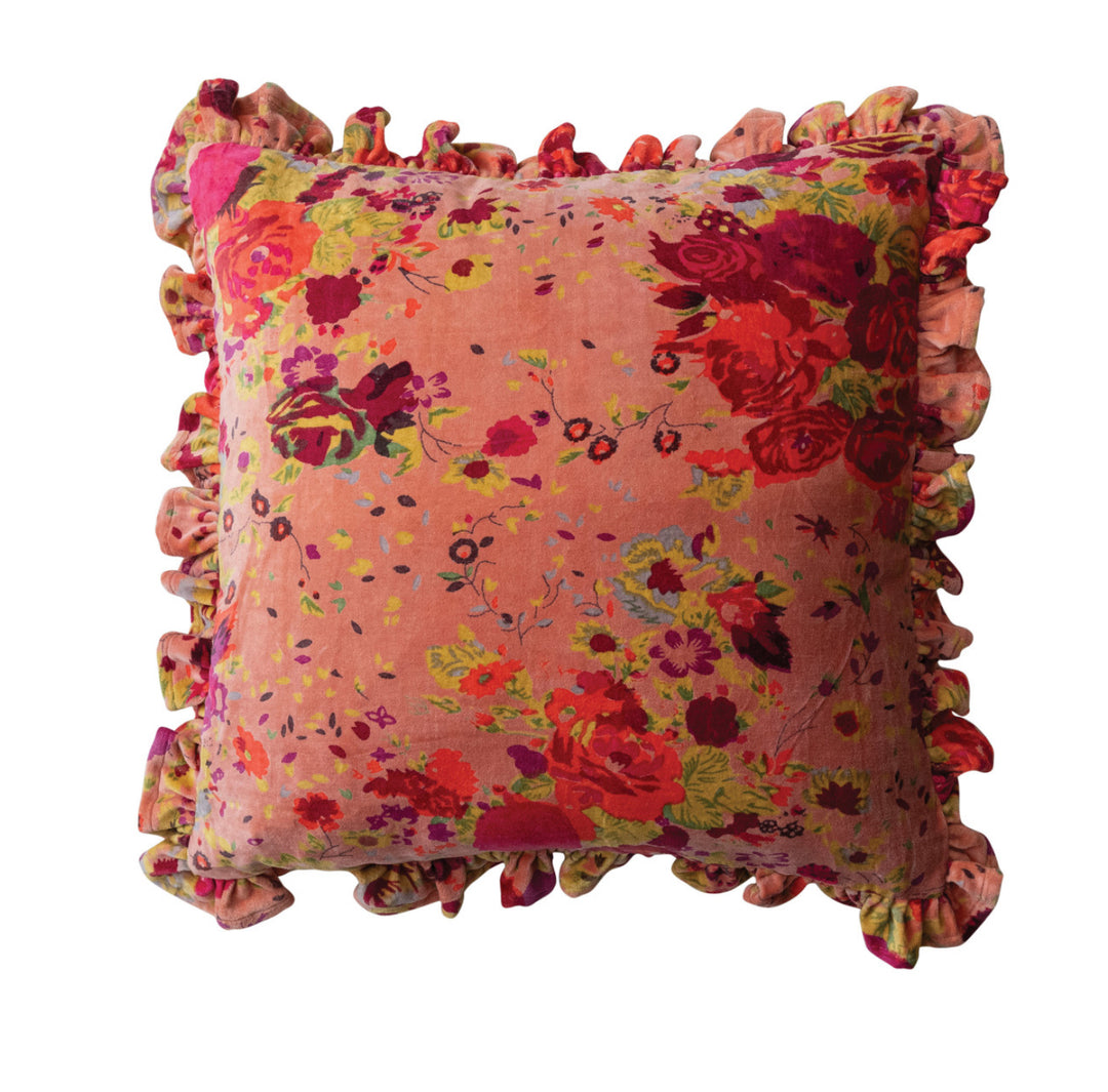 Blushing Garden Ruffle Pillow