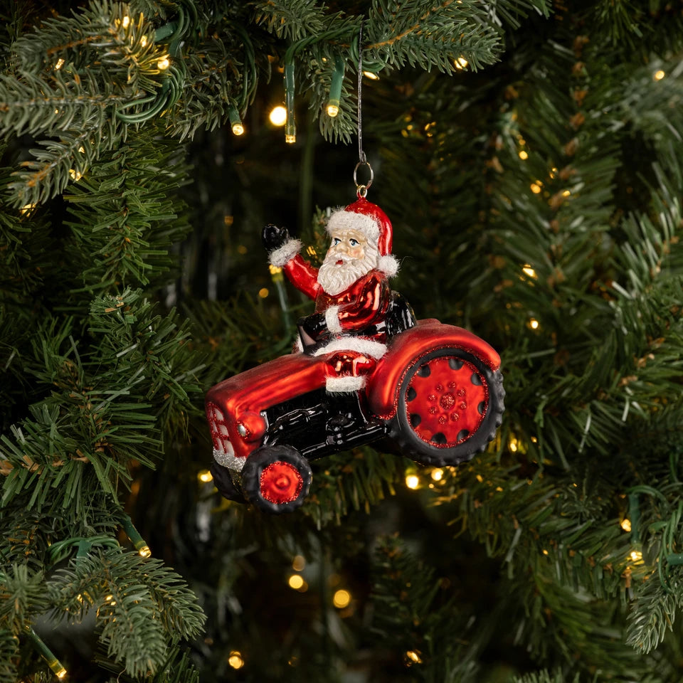 Santa’s Christmas Tractor Ornament