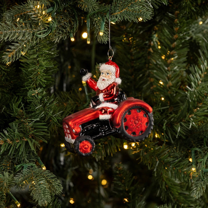 Santa’s Christmas Tractor Ornament