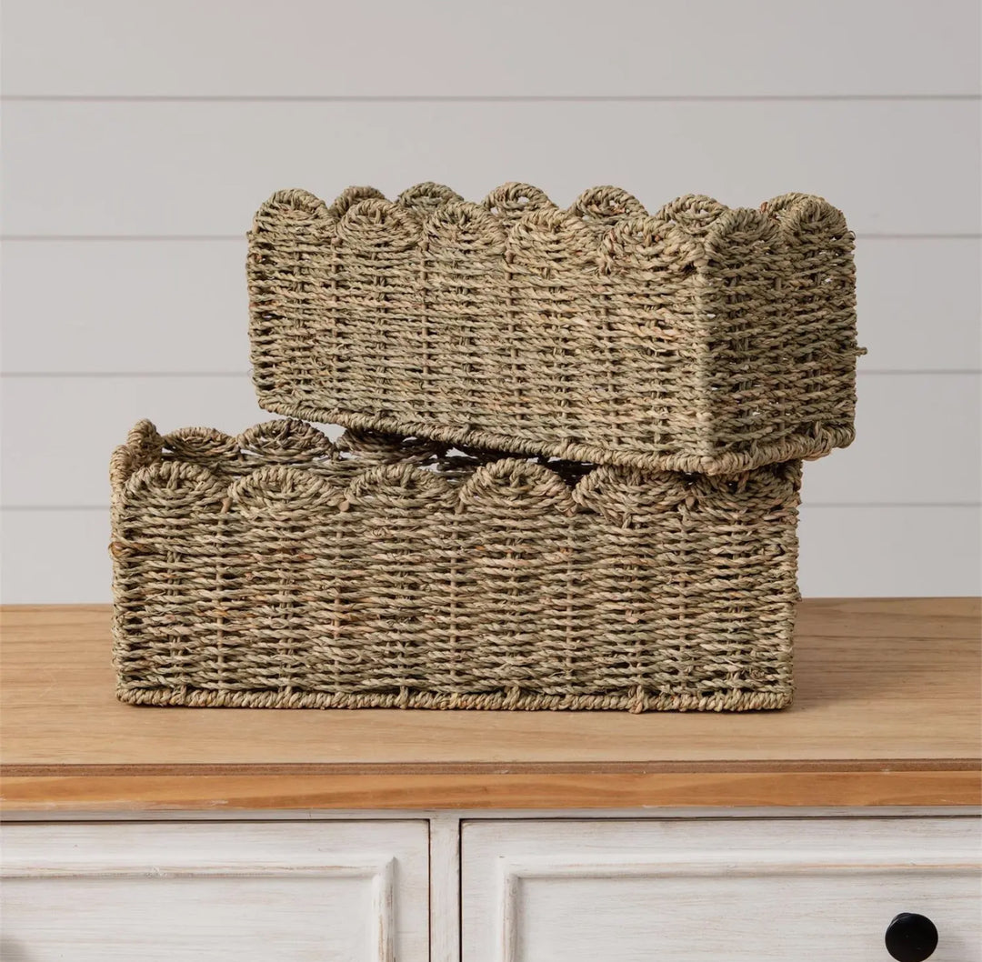 Scalloped Edge Seagrass Basket