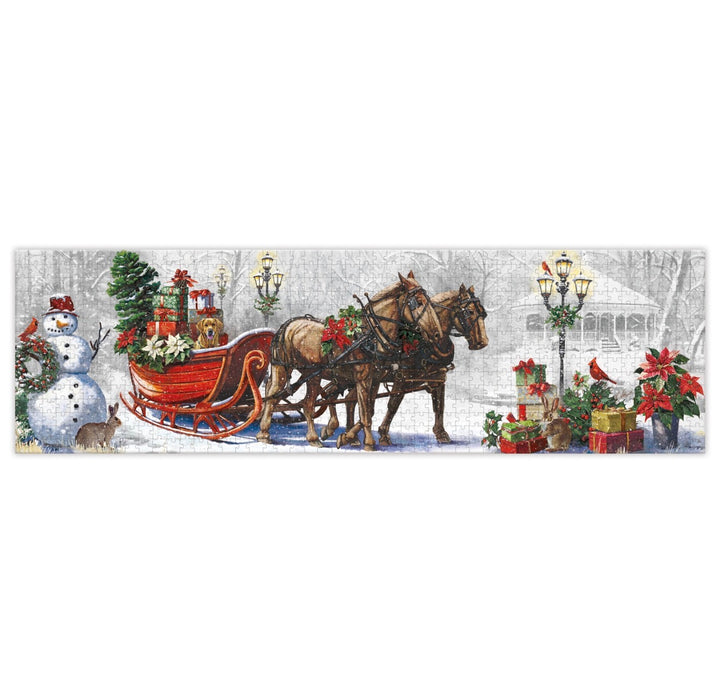 Christmas Sleigh Ride 750-Piece Panoramic Puzzle by LANG