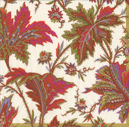 Caspari Jeweled Paisley Garden Cocktail Napkins
