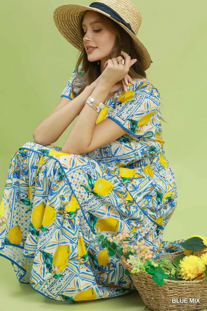 Sorrento Lemon Midi Dress
