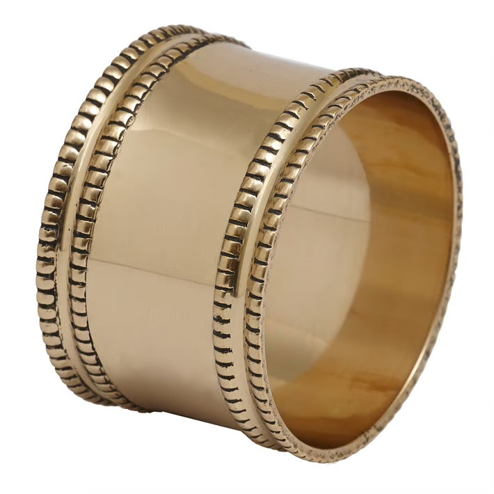 Antique Gold Beaded Napkin Ring