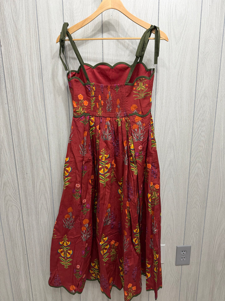 Wildflower Embroidered Scallop Midi Dress