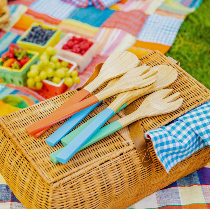 Color Dip Bamboo Salad Server Set