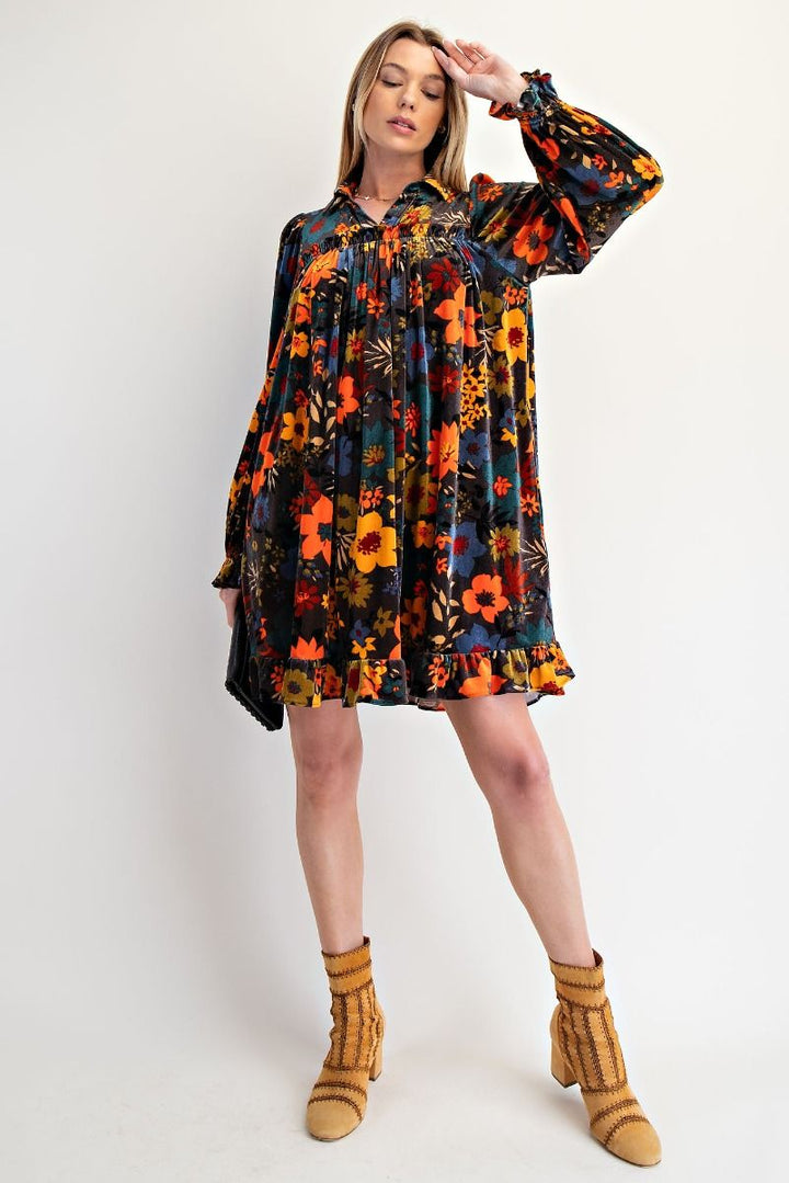 Velvet Garden Swing Dress