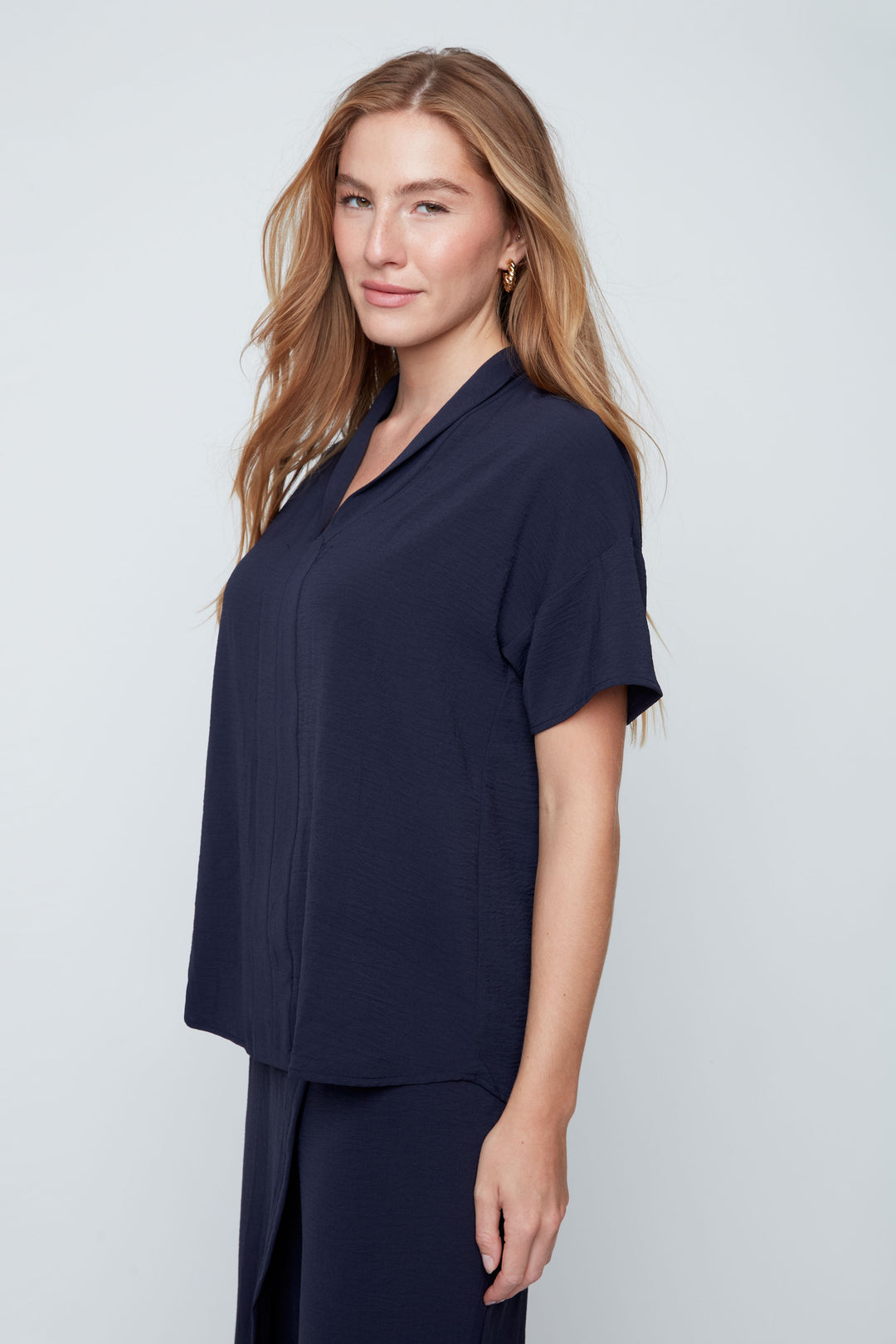 Midnight Ease V-Neck Blouse