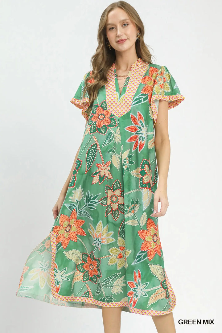 Garden Mosaic Midi Dress