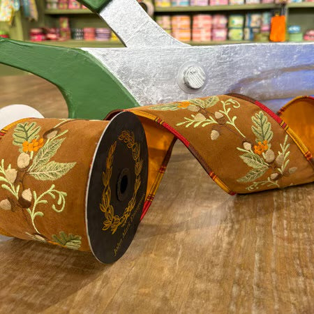 John Mark Enterprises: Embroidered Harvest Velvet Ribbon
