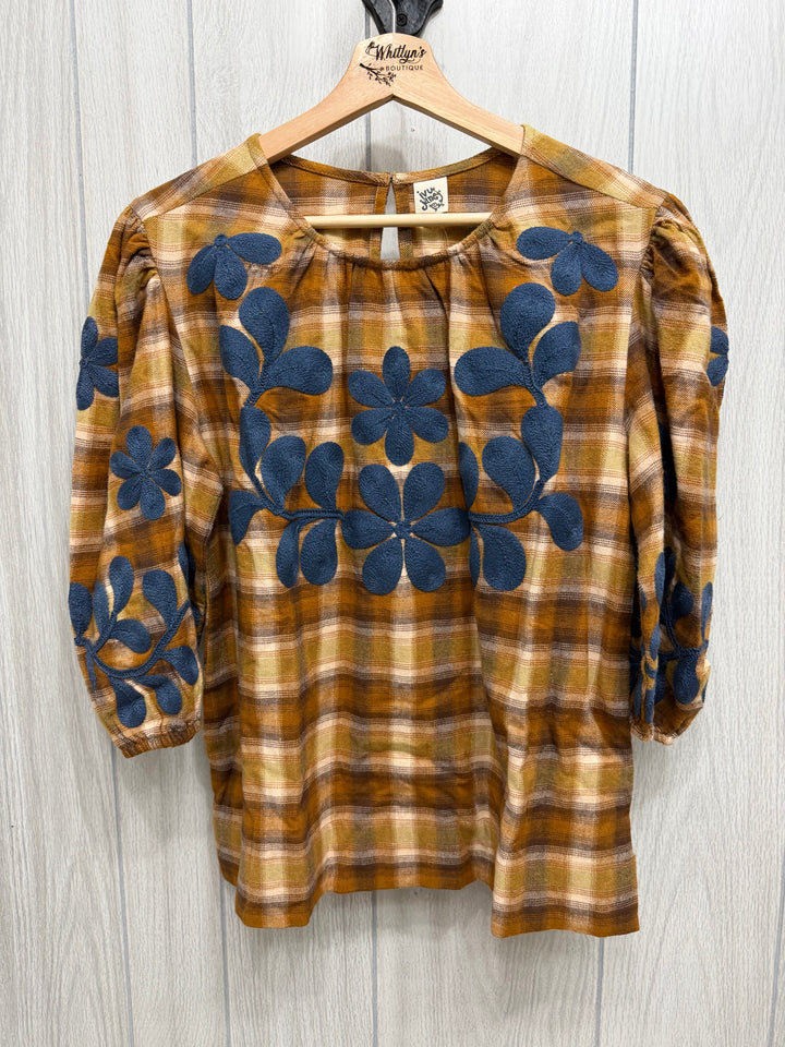 Bluebonnet Fields Embroidered Top