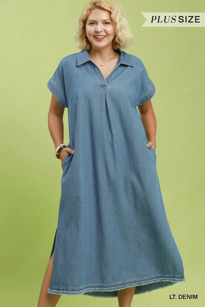 The Hadley Denim Midi Dress