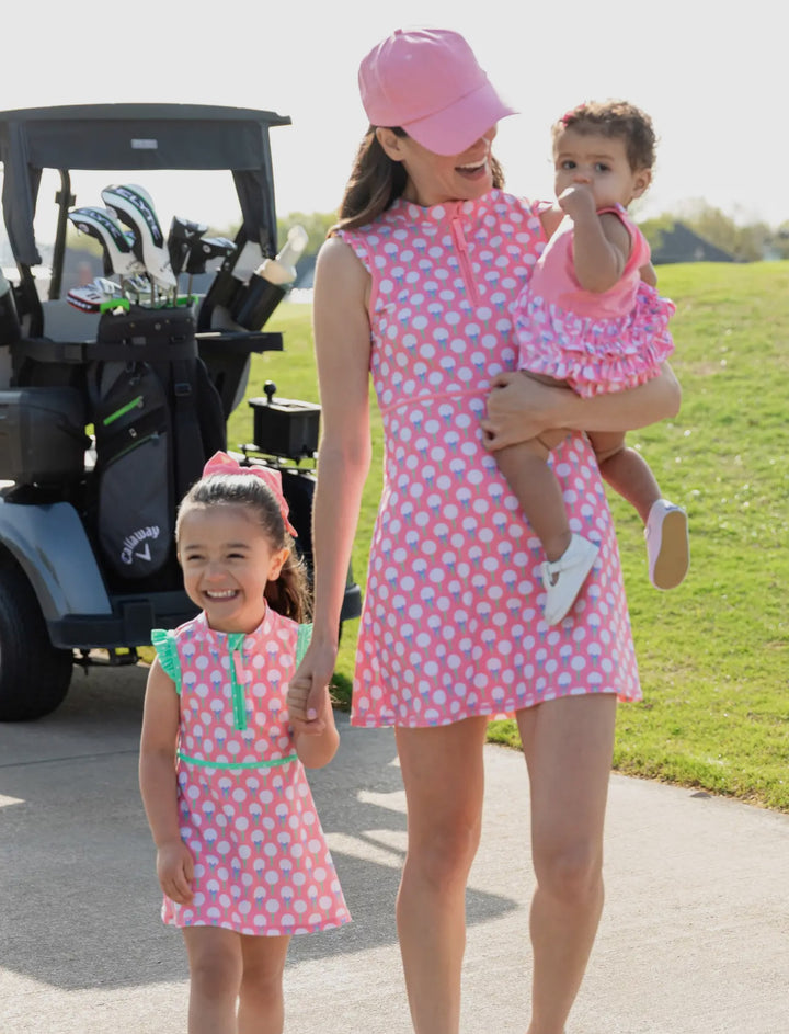 Pink Tee Time Ruffle Dress with Biker Shorts