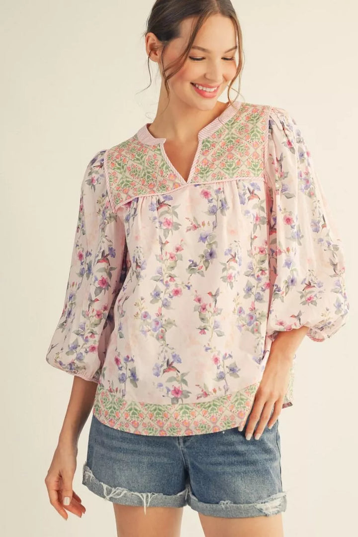 Meadow Bloom Embroidered Blouse