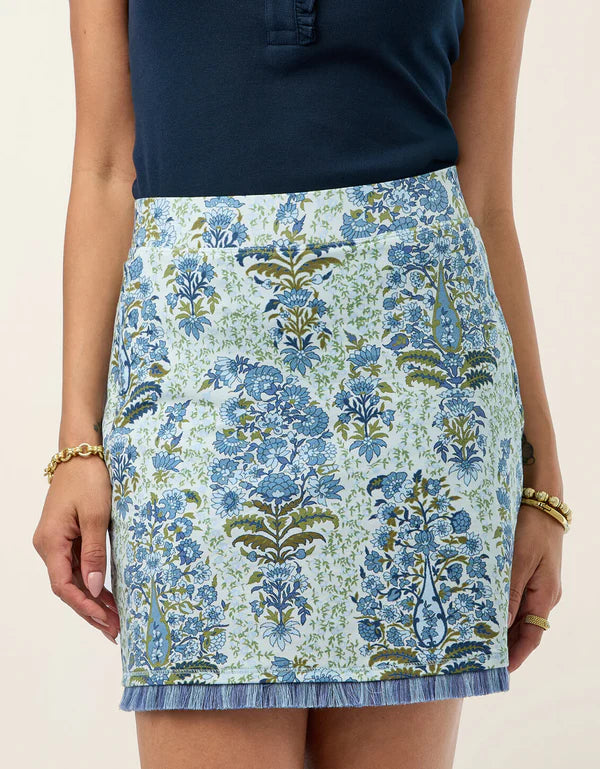 Blue Garden Fringe Skort
