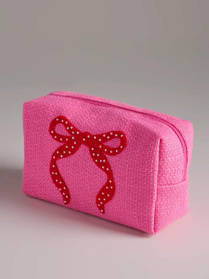 Pink Bow Cosmetic Bag