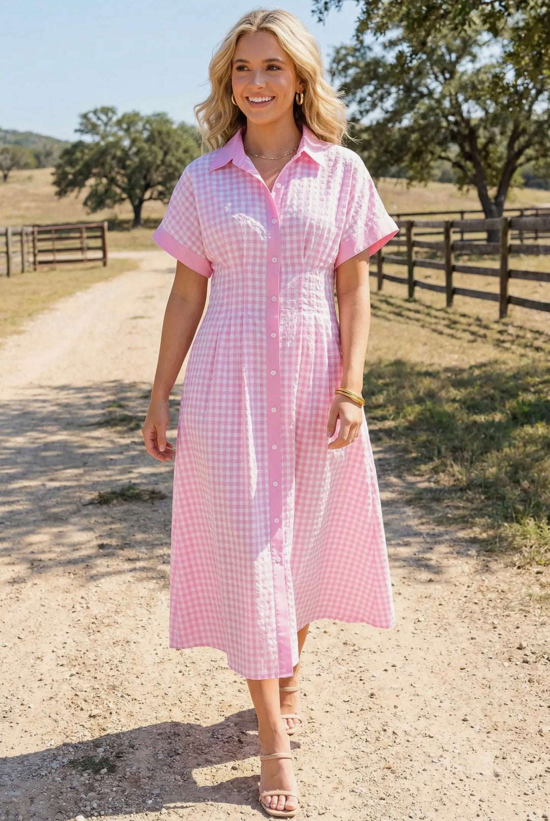 Pink Picnic Promenade Midi Dress