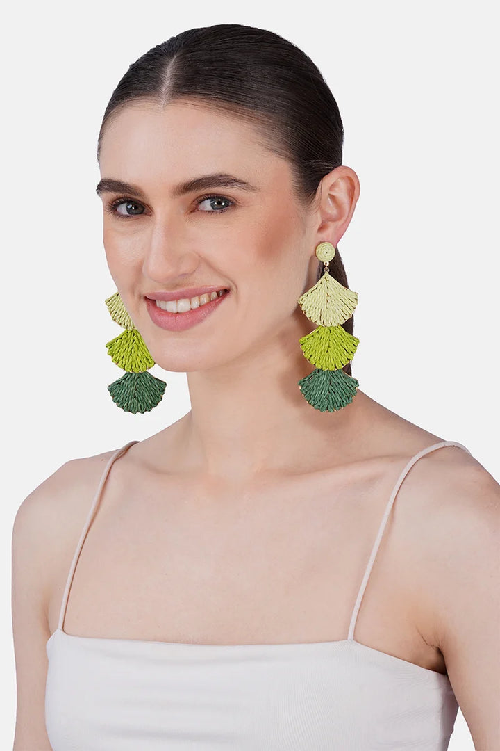 Shellscape Raffia Statement Earrings
