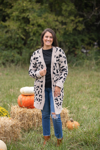 Fuzzy Leopard Cardigan