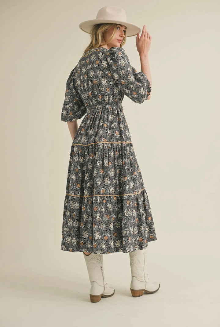 Black Wildflower Range Maxi Dress