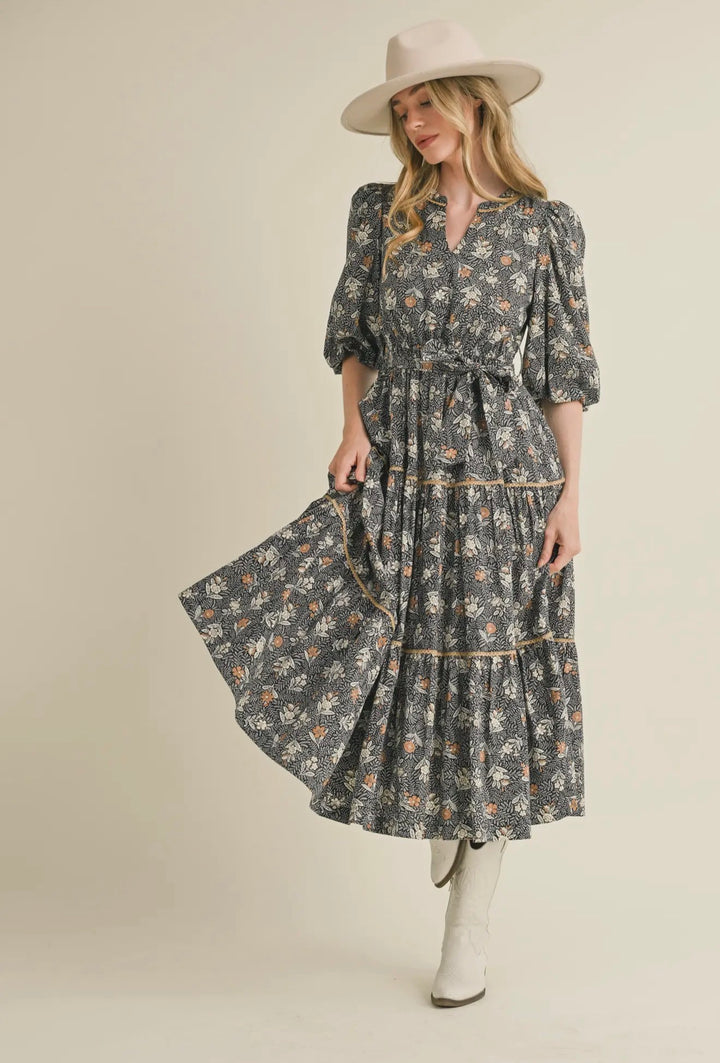 Black Wildflower Range Maxi Dress