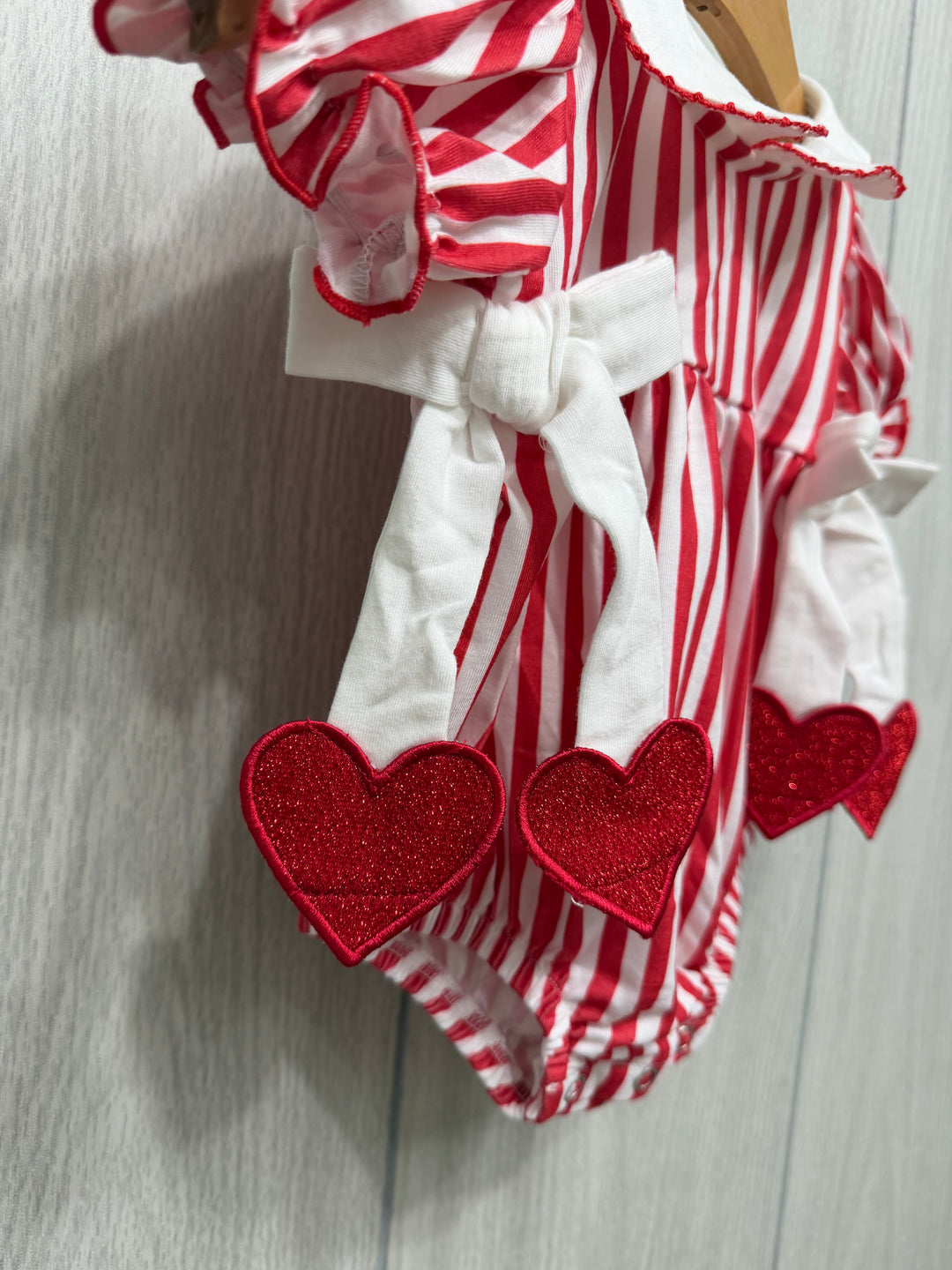 Red Stripe Bubble Romper
