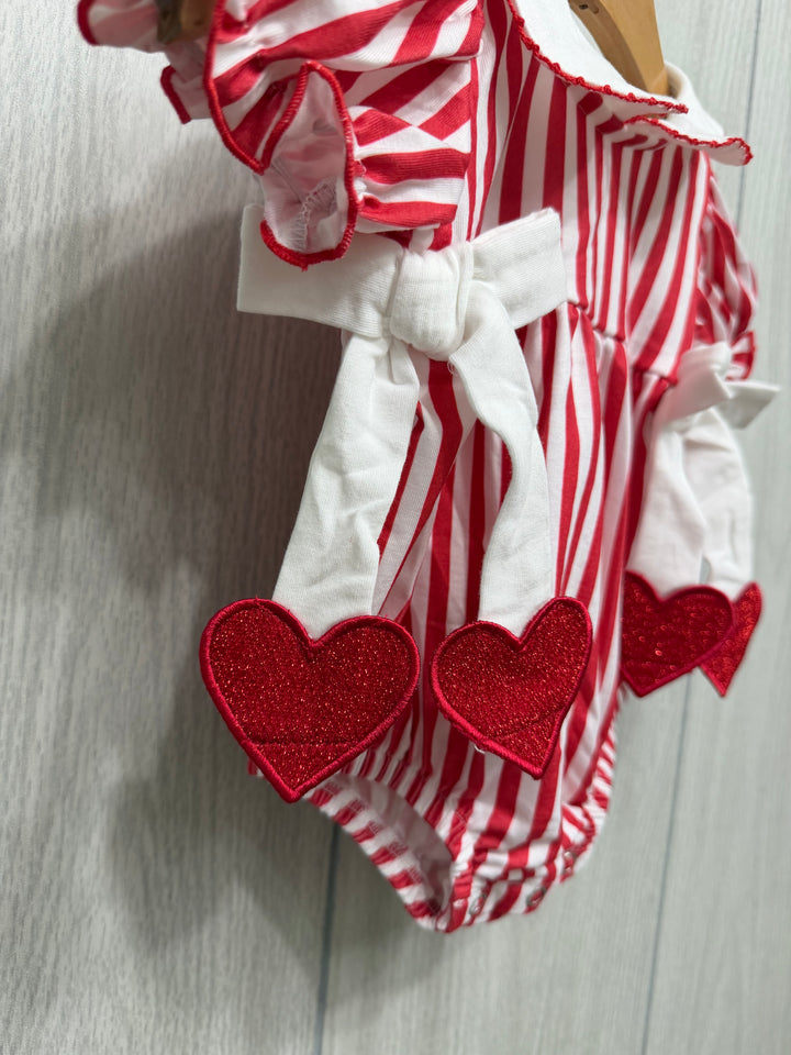 Red Stripe Bubble Romper