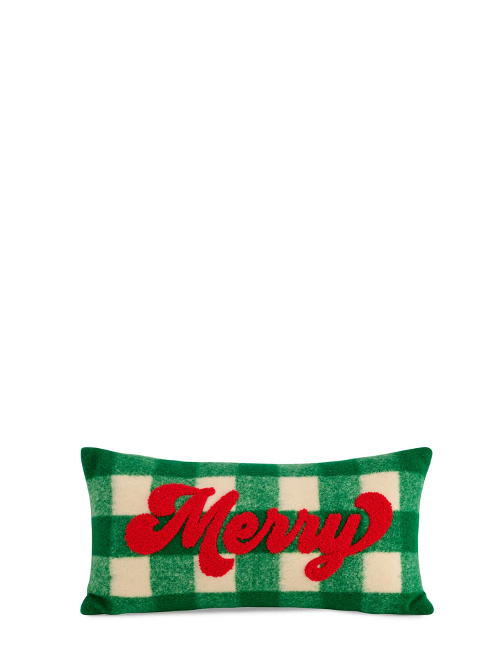 Merry Green Check Pillow