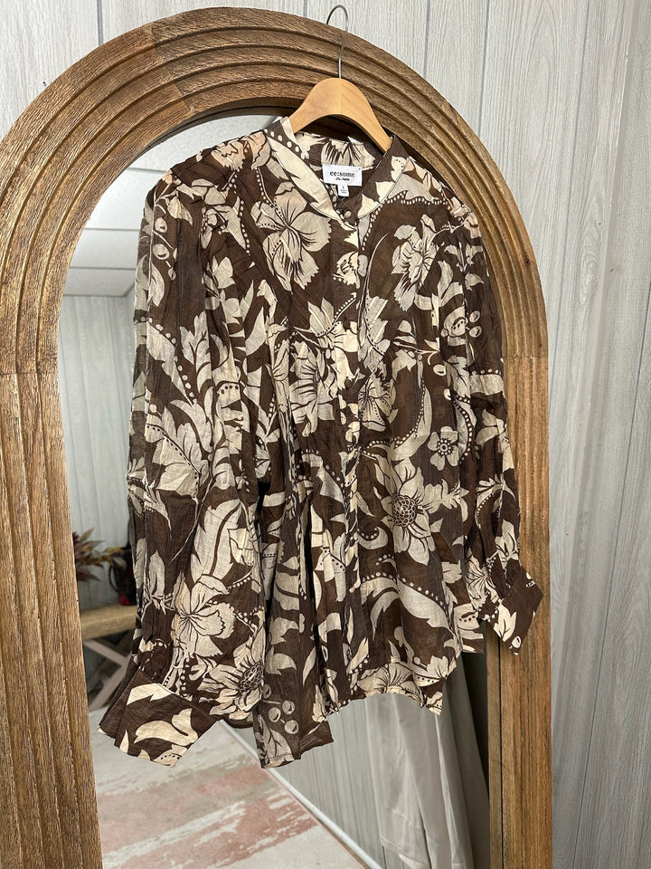 Floral Printed Long Sleeve Blouse
