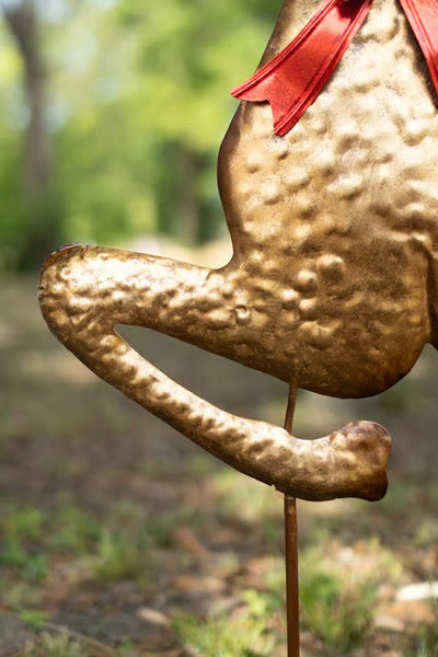 Prancing Gold Reindeer Yard Stake