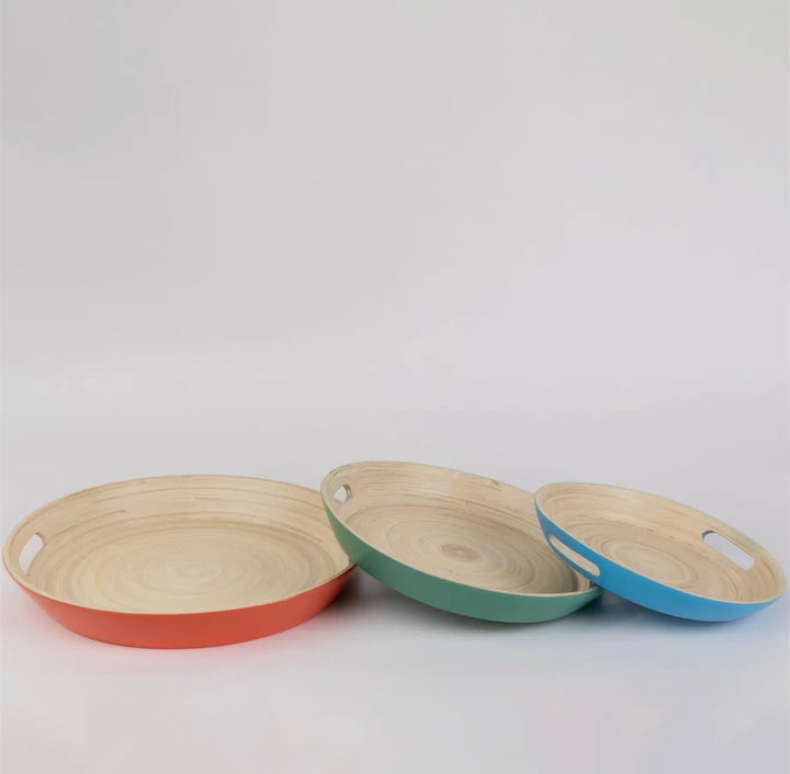 Color Pop Bamboo Serving Tray Set
