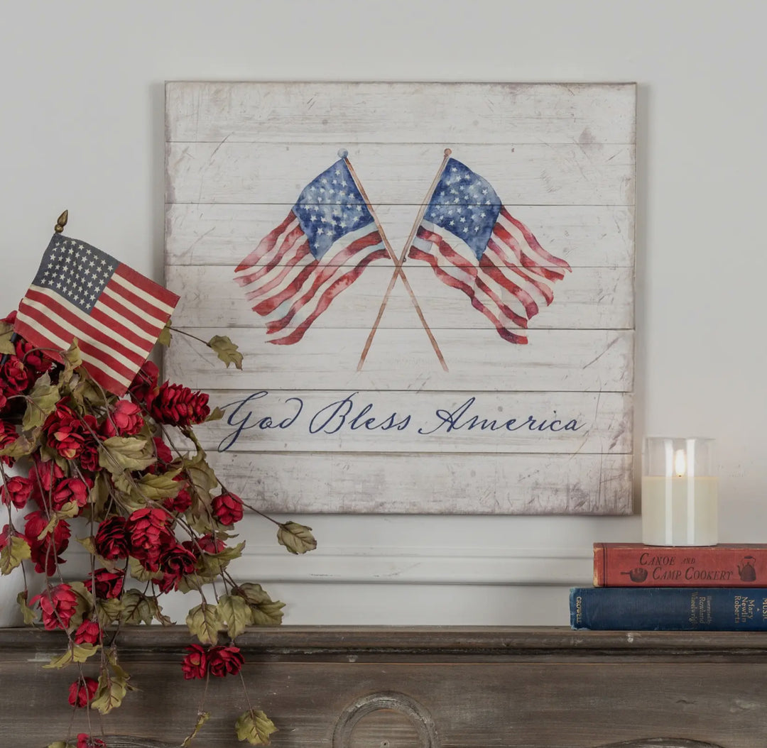 “God Bless America” Flag Print