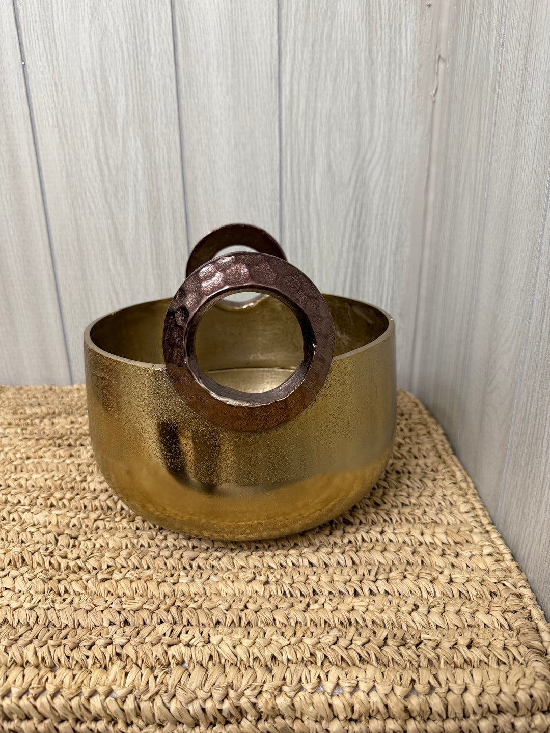 Antique Brass Artisan Handled Bowl