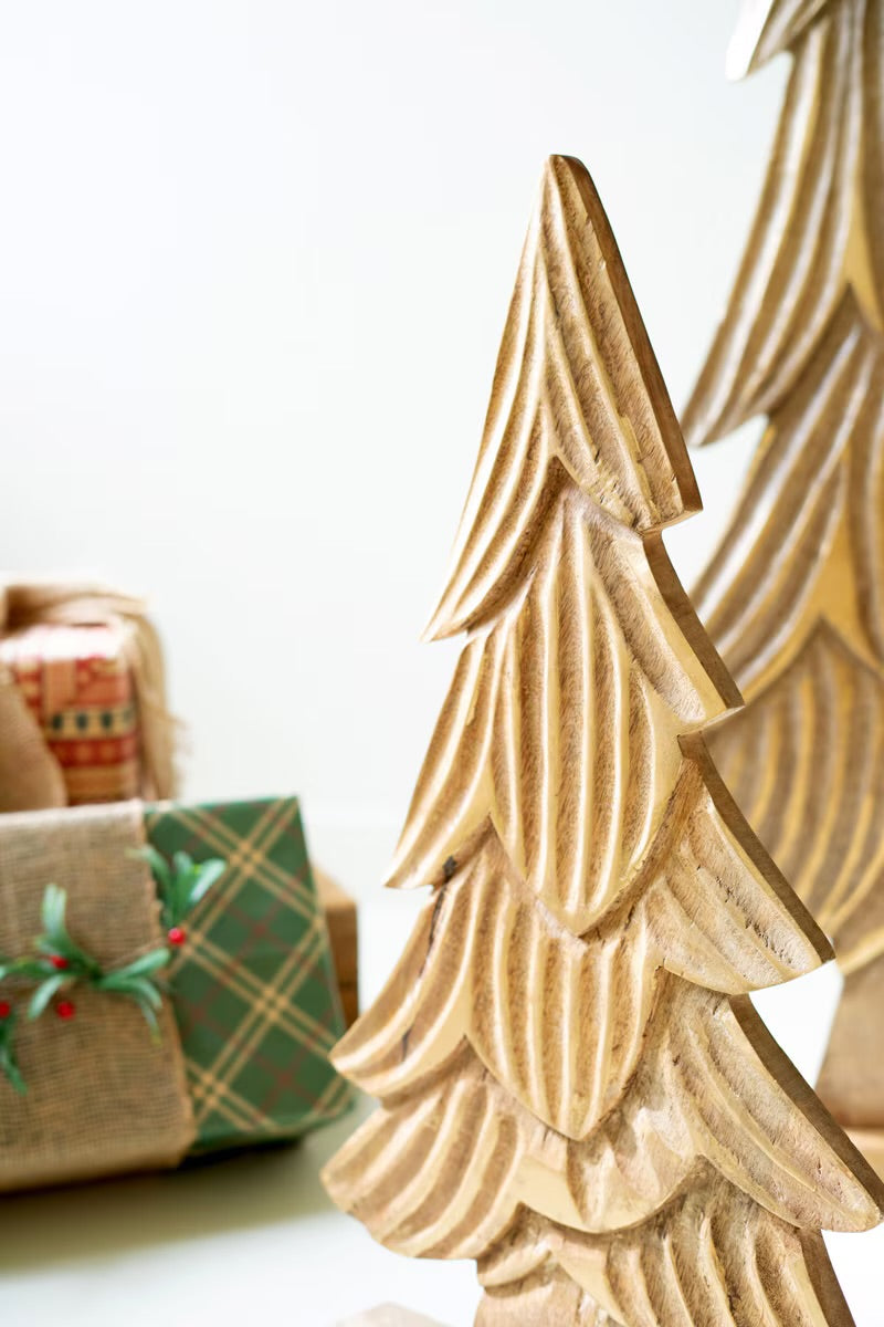 Carved Wooden Christmas Trees