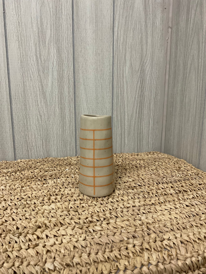 Harvest Plaid & Stripe Ceramic Bud Vases