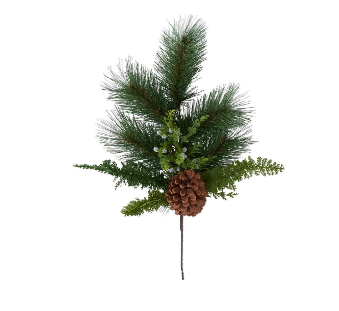Woodland Evergreen & Pinecone Pick