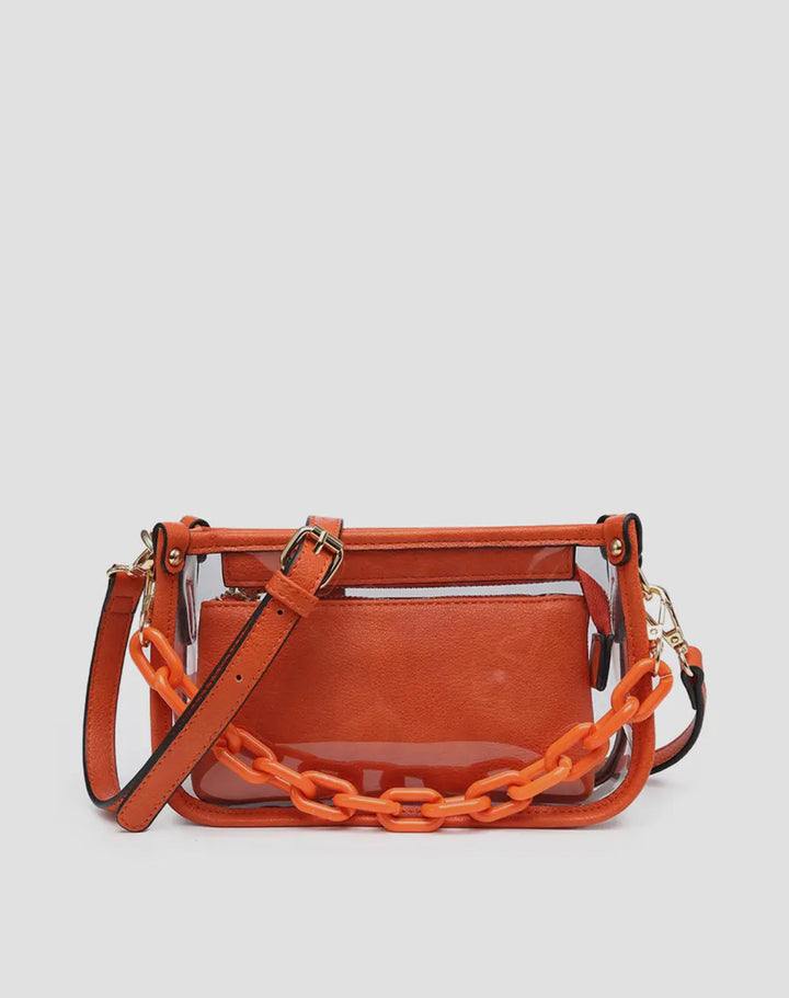 Clear Crossbody Bag with Chain