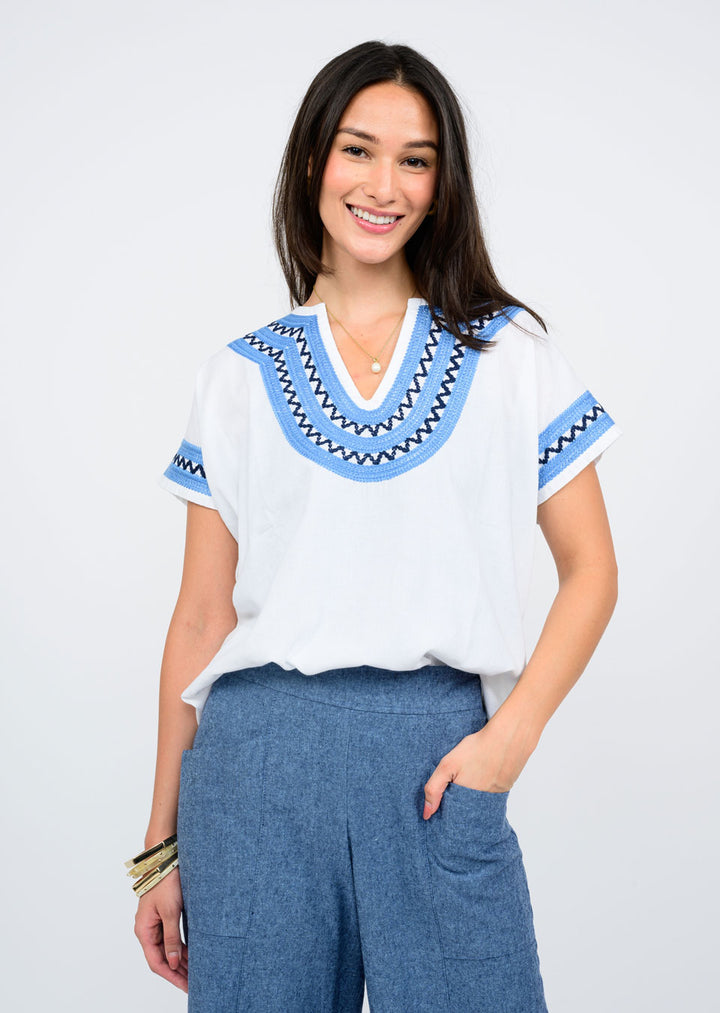 Blue Detail Top