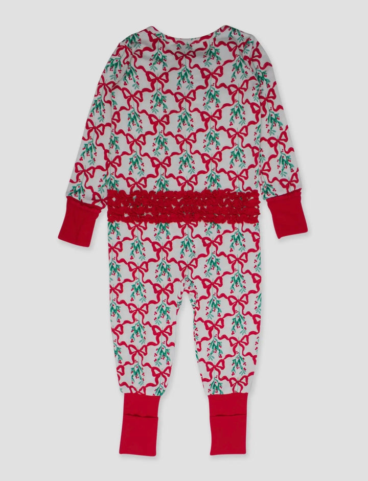 Bows & Mistletoe Magic Convertible Ruffle Onesie