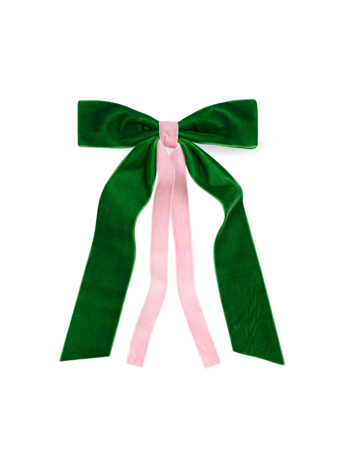 Velvet Ribbon Bow Hair Clip – Red or Green