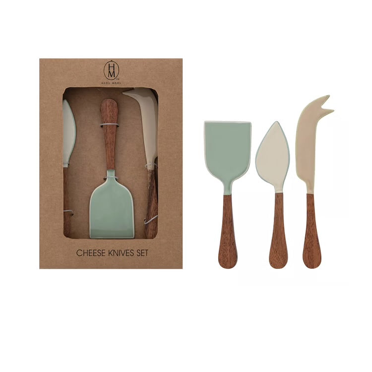 Coastal Charm Enamel Cheese Knife Set