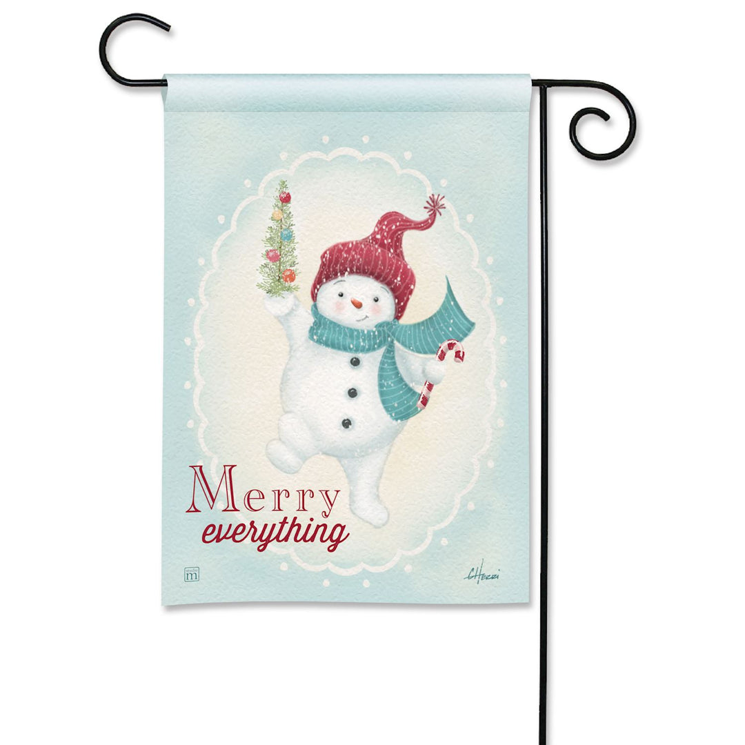 Merry Everything Snowman Garden Flag