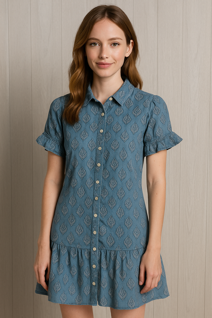 Flossy Blue T-Shirt Dress