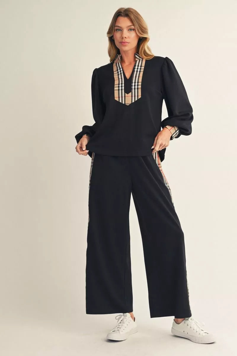 Kensington Check Trim Blouse