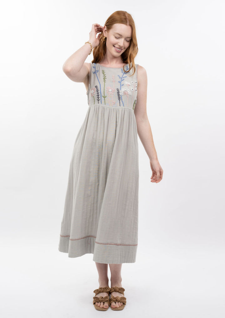 Meadowlight Embroidered Midi Dress