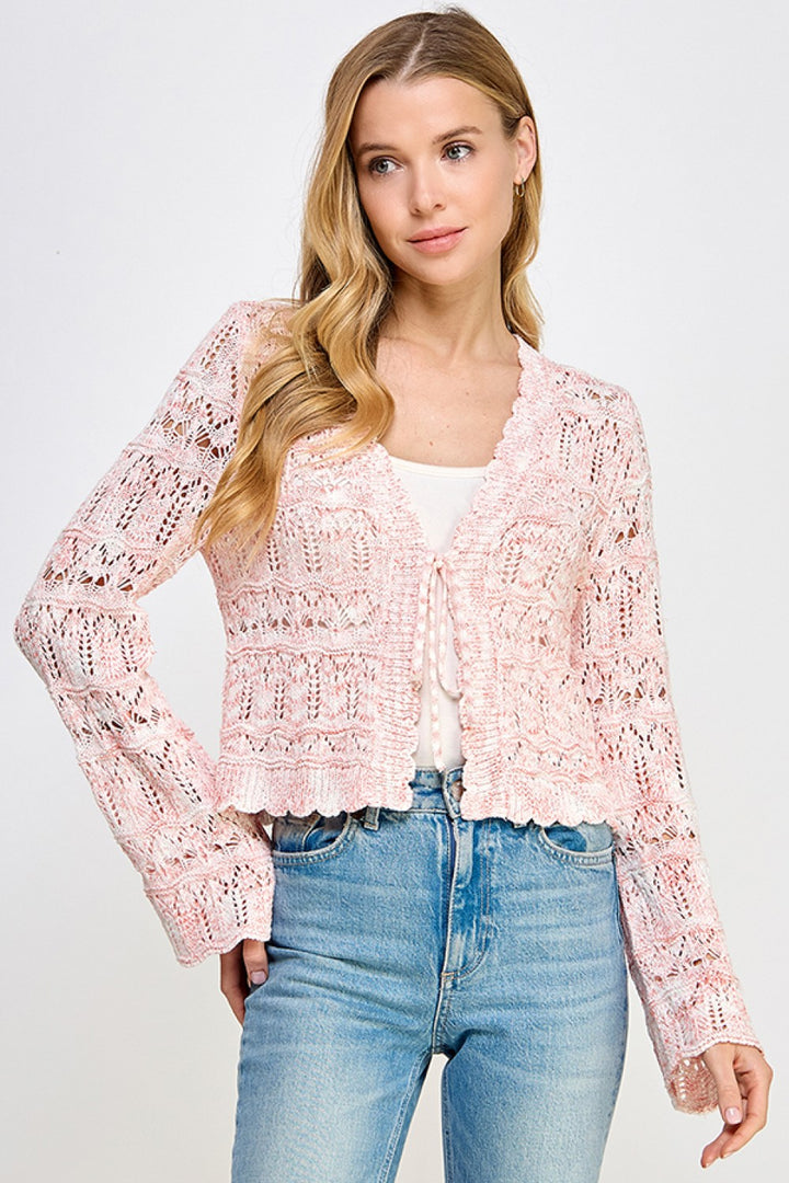 Marled Yarn Pink Sweater