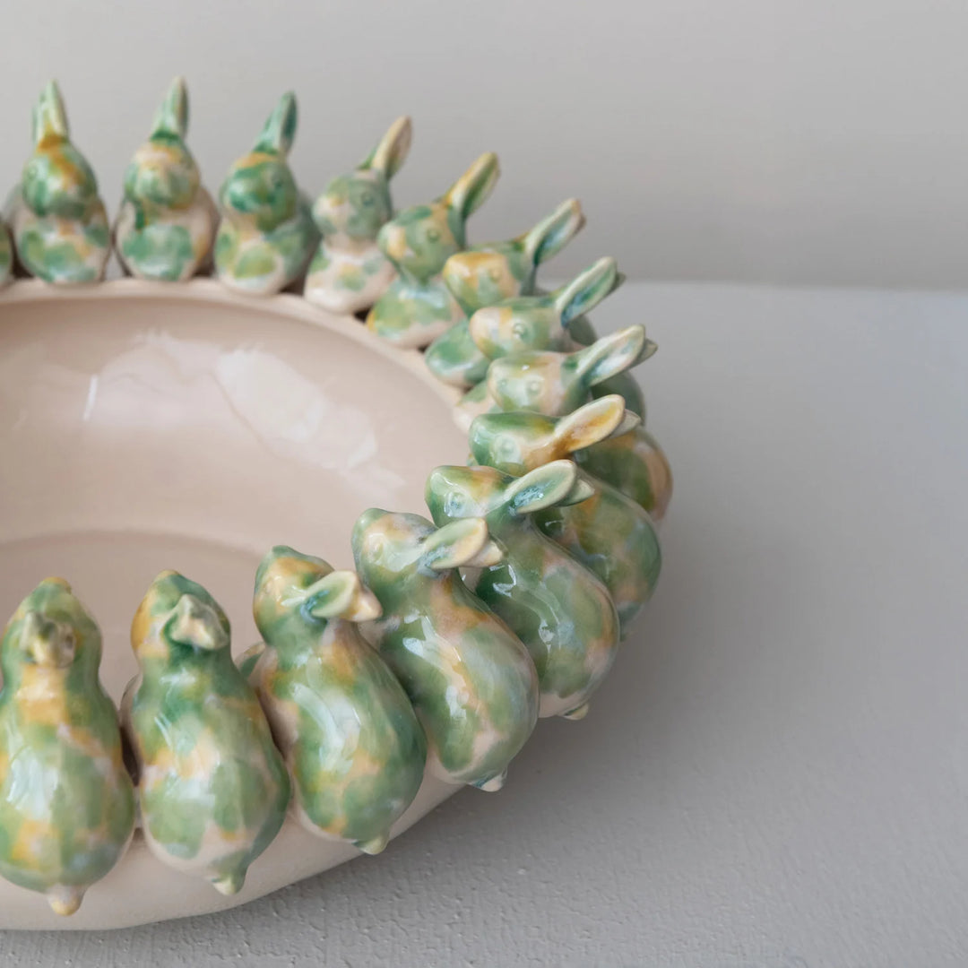 Bunny Garden Stoneware Bowl