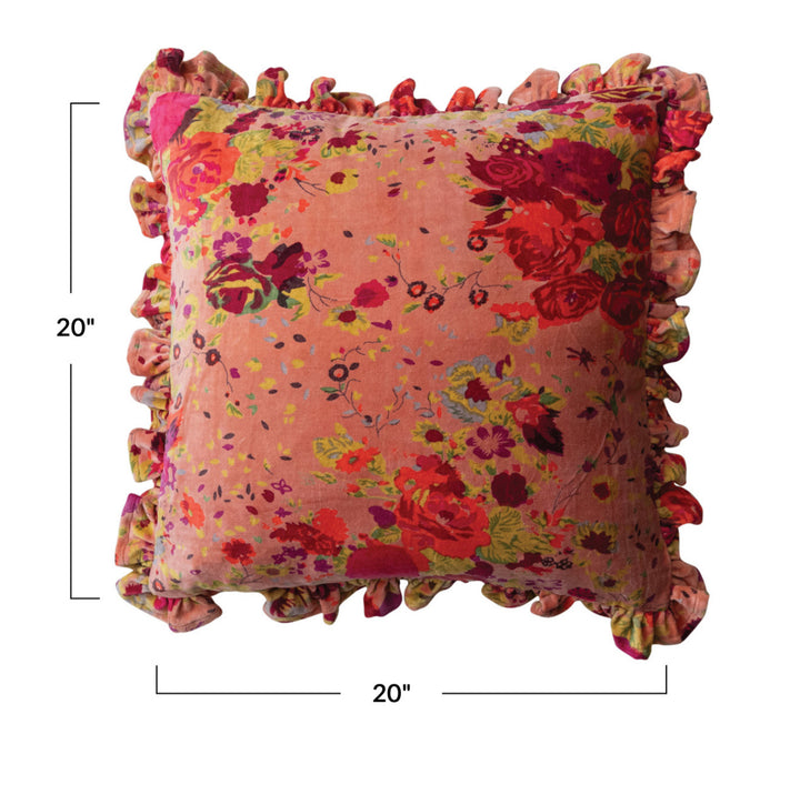 Blushing Garden Ruffle Pillow